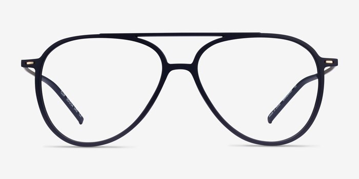 Clip Matte Navy & Gold Plastic-metal Montures de lunettes de vue d'EyeBuyDirect