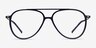 Clip Matte Navy & Gold Plastic-metalEyeglass Frames from EyeBuyDirect, Front View