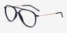 Clip Matte Navy & Gold Plastic-metalEyeglass Frames from EyeBuyDirect, Angle View