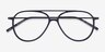 Clip Matte Navy & Gold Plastic-metalEyeglass Frames from EyeBuyDirect, Closed View