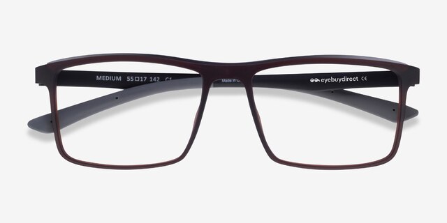 Medium Café PlastiqueMontures de lunettes de vue d'EyeBuyDirect, Vue Rapprochée