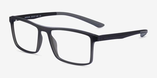 Medium Gray PlasticEyeglass Frames from EyeBuyDirect, Angle View