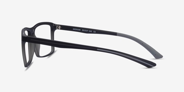 Medium Gray PlasticEyeglass Frames from EyeBuyDirect, Side View