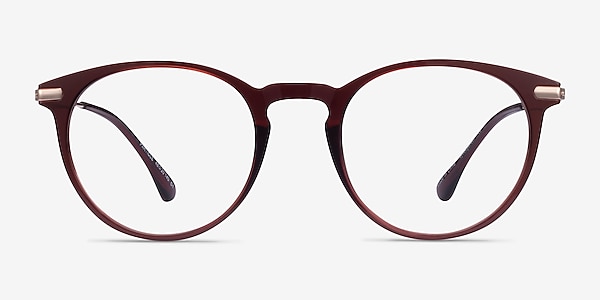 Particle Clear Red & Rose Gold Plastic-metal Eyeglass Frames