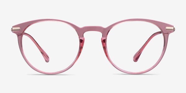 Particle Clear Pink & Rose Gold Plastic-metal Eyeglass Frames