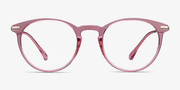 Particle Clear Pink & Rose Gold Plastic-metal Montures de lunettes de vue