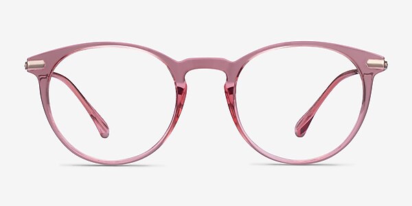 Particle Clear Pink & Rose Gold Plastic-metal Montures de lunettes de vue