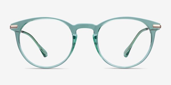 Particle Clear Green & Rose Gold Plastic-metal Eyeglass Frames