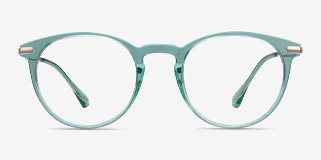 Particle Clear Green & Rose Gold Plastic-metalEyeglass Frames from EyeBuyDirect, Front View