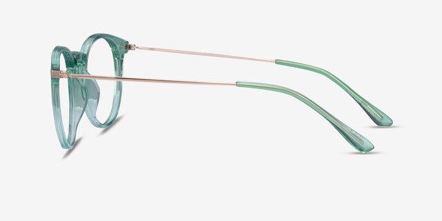 Particle Clear Green & Rose Gold Plastic-metalEyeglass Frames from EyeBuyDirect, Side View
