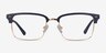 Renaissance Matte Blue & Gold MetalEyeglass Frames from EyeBuyDirect, Front View
