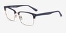 Renaissance Matte Blue & Gold MetalEyeglass Frames from EyeBuyDirect, Angle View