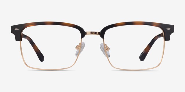 Renaissance Matte Tortoise & Gold MetalEyeglass Frames from EyeBuyDirect, Front View