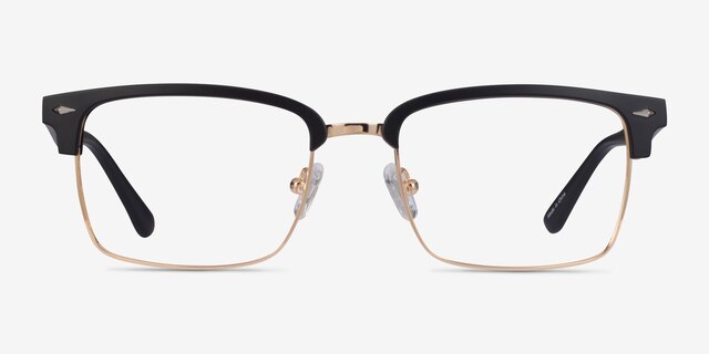 Renaissance Black Gold MetalEyeglass Frames from EyeBuyDirect, Front View