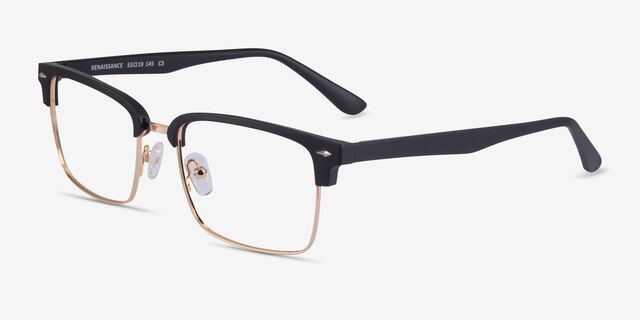 Renaissance Black Gold MetalEyeglass Frames from EyeBuyDirect, Angle View