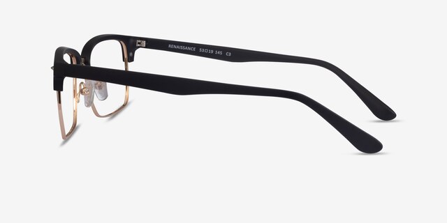 Renaissance Black Gold MetalEyeglass Frames from EyeBuyDirect, Side View