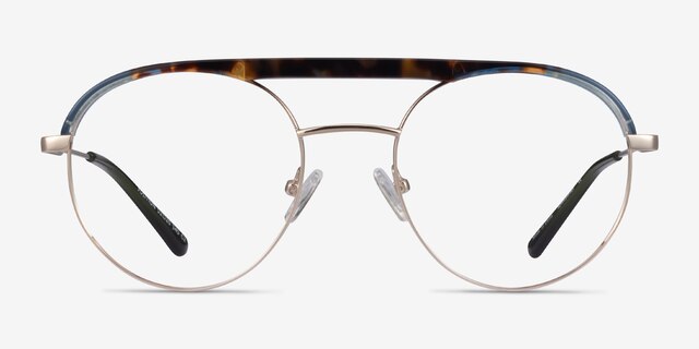 Volition Gold &Tortoise Acetate-metalEyeglass Frames from EyeBuyDirect, Front View