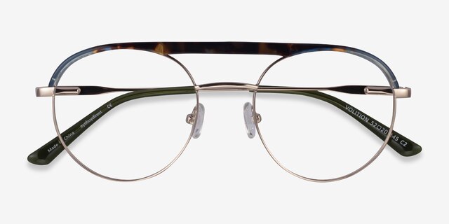 Volition Gold &Tortoise Acetate-metalEyeglass Frames from EyeBuyDirect, Closed View