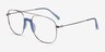 Subject Silver & Clear Blue Acetate-metalEyeglass Frames from EyeBuyDirect, Angle View