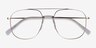 Subject Gold & Clear Acetate-metalEyeglass Frames from EyeBuyDirect, Closed View