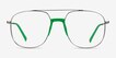 Subject Gunmetal & Green Acetate, MetalEyeglass Frames from EyeBuyDirect, Front View