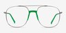 Subject Gunmetal & Green Acetate-metalEyeglass Frames from EyeBuyDirect, Front View
