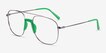 Subject Gunmetal & Green Acetate, MetalEyeglass Frames from EyeBuyDirect, Angle View