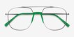 Subject Gunmetal & Green Acetate, MetalEyeglass Frames from EyeBuyDirect, Closed View