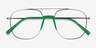Subject Gunmetal & Green Acetate-metalEyeglass Frames from EyeBuyDirect, Closed View