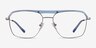 Dynamo Clear Blue & Gunmetal Acetate-metalEyeglass Frames from EyeBuyDirect, Front View