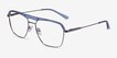 Dynamo Clear Blue & Gunmetal Acetate, MetalEyeglass Frames from EyeBuyDirect, Angle View