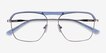 Dynamo Clear Blue & Gunmetal Acetate, MetalEyeglass Frames from EyeBuyDirect, Closed View