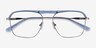 Dynamo Clear Blue & Gunmetal Acetate-metalEyeglass Frames from EyeBuyDirect, Closed View