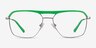 Dynamo Green & Gunmetal Acetate-metalEyeglass Frames from EyeBuyDirect, Front View