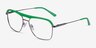Dynamo Green & Gunmetal Acetate-metalEyeglass Frames from EyeBuyDirect, Angle View
