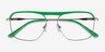Dynamo Green & Gunmetal Acetate-metalEyeglass Frames from EyeBuyDirect, Closed View