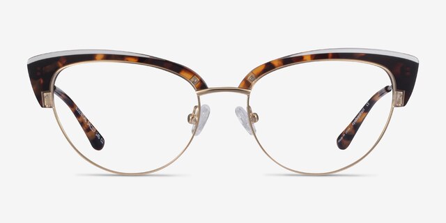 Essential Tortoise & Gold Acetate-metalEyeglass Frames from EyeBuyDirect, Front View