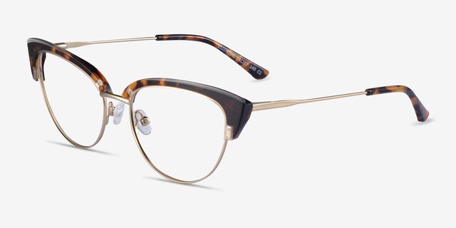 Essential Tortoise & Gold Acetate-metalEyeglass Frames from EyeBuyDirect, Angle View