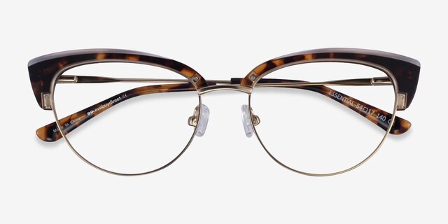 Essential Tortoise & Gold Acetate-metalEyeglass Frames from EyeBuyDirect, Closed View