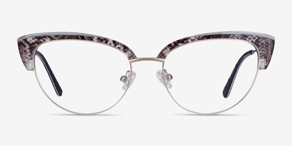 Essential Snake & Silver Acetate-metal Eyeglass Frames