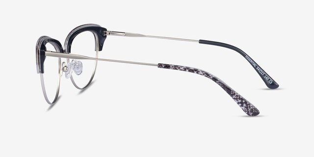Essential Snake & Silver Acetate-metalEyeglass Frames from EyeBuyDirect, Side View