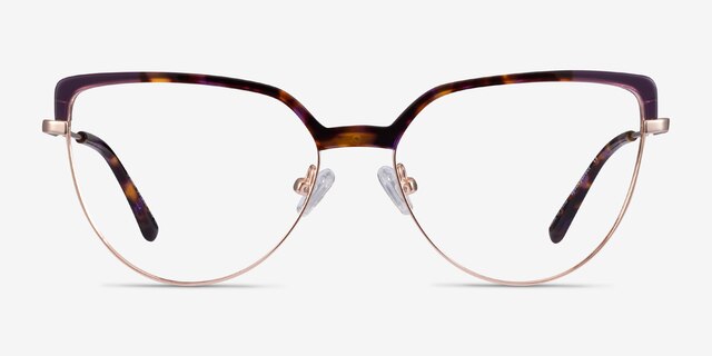 Dona Floral & Rose Gold Acetate-metalEyeglass Frames from EyeBuyDirect, Front View