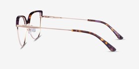 Dona Floral & Rose Gold Acetate-metal Montures de lunettes de vue d'EyeBuyDirect, Vue de Côté