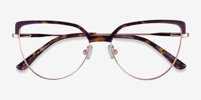 Dona Floral & Rose Gold Acetate-metalEyeglass Frames from EyeBuyDirect, Closed View