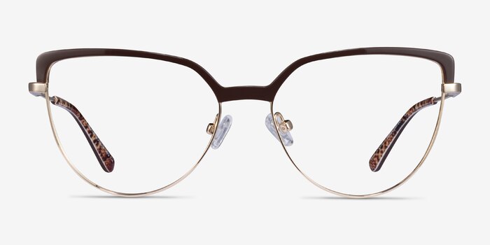 Dona Brown & Gold Acetate-metal Eyeglass Frames from EyeBuyDirect