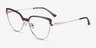 Dona Brown & Gold Acetate-metalEyeglass Frames from EyeBuyDirect, Angle View