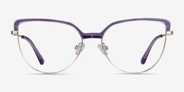 Dona Clear Purple & Gold Acetate-metal Eyeglass Frames