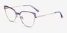 Dona Clear Purple & Gold Acetate-metalEyeglass Frames from EyeBuyDirect, Angle View