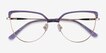 Dona Clear Purple & Gold Acetate, MetalEyeglass Frames from EyeBuyDirect, Closed View