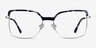 Further Blue Floral & Silver Acetate-metalEyeglass Frames from EyeBuyDirect, Front View